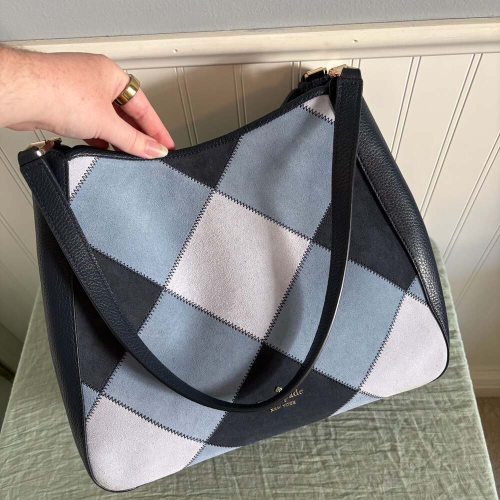 Kate Spade New York Leila Medium Triple Compartment Patchwork Suede Shoulder Bag - Picture 6 of 12